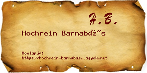 Hochrein Barnabás névjegykártya
